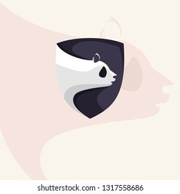 animal logos with a combination of shields, a modern logo