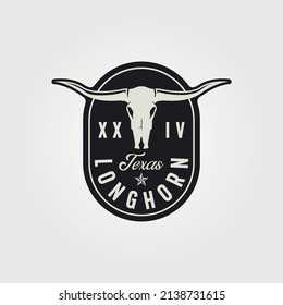 animal longhorn vector vintage logo symbol illustration label design