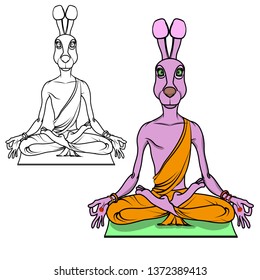animal in the lotus position