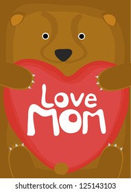 animal love collection, little bear love mom