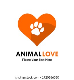 Animal love logo template illustration