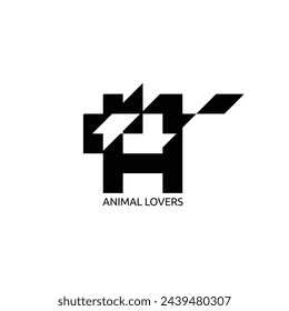 Animal Lover logo template. iliustration of dog, cat with A latter. suitable for company or store logo