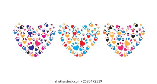 Animal lover pattern with heart colorful vector 