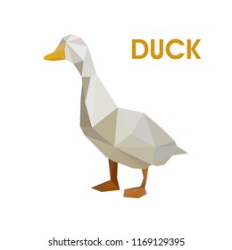 ANIMAL LOW POLY LOGO ICON TRIANGLE GEOMETRIC DUCK POLYGON