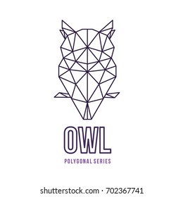 ANIMAL LOW POLY LOGO ICON SYMBOL TRIANGLE GEOMETRIC OWL BIRD POLYGON