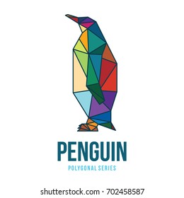 ANIMAL LOW POLY LOGO ICON TRIANGLE GEOMETRIC PENGUIN POLYGONAL