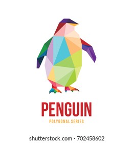 ANIMAL LOW POLY LOGO ICON TRIANGLE GEOMETRIC PENGUIN POLYGONAL