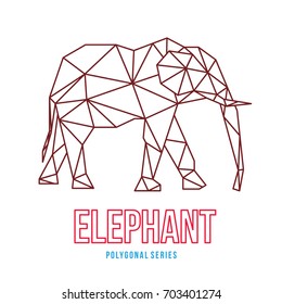 ANIMAL LOW POLY LOGO ICON SYMBOL TRIANGLE GEOMETRIC ELEPHANT POLYGON