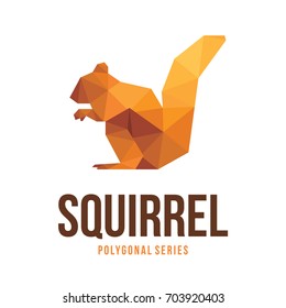 ANIMAL LOW POLY LOGO ICON SYMBOL TRIANGLE GEOMETRIC SQUIRREL POLYGON