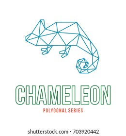 ANIMAL LOW POLY LOGO ICON SYMBOL TRIANGLE GEOMETRIC CHAMELEON POLYGON