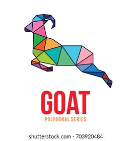 ANIMAL LOW POLY LOGO ICON SYMBOL TRIANGLE GEOMETRIC GOAT POLYGON