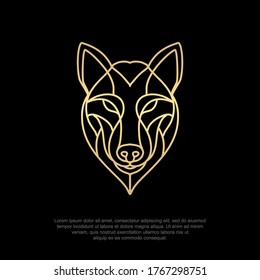 Animal luxury logo wolf head, line art, simple and modern icons, editable design templates