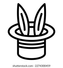 Animal magic show icon outline vector. Rabbit trick. Magician hat