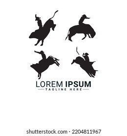 Animal with man  logo vector illustration design 