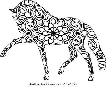 animal mandala coloring page for adult