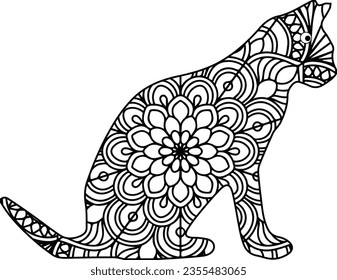 Animal Mandala Coloring page for adult