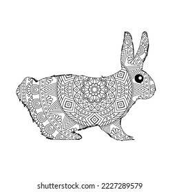 Animal Mandala coloring page for book