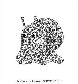 Animal mandala coloring page for kids and adults. Vector, illustration, photo, image, icon coloring page.