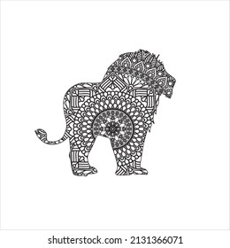 Animal mandala coloring page  lion mandala coloring book for adult animal coloring page for kids and  adult
