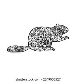 Animal Mandala Coloring Page vector