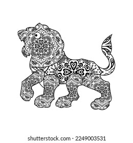 Vector de página de color de Mandala animal
