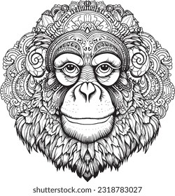 Animal Mandala Coloring paged for kids and adults stress relief