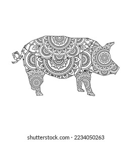 Animal Mandala coloring vector for adults and kids