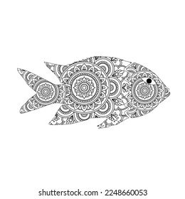 Animal Mandala outline Coloring Page
