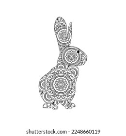 Animal Mandala outline Coloring Page