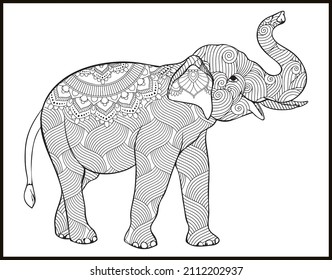 Animal Mandala vector and coloring page