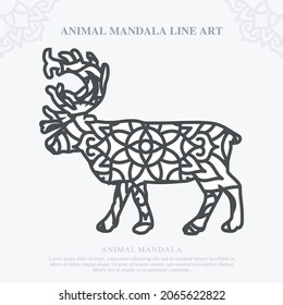 Animal Mandala. Vintage decorative elements. Oriental pattern, vector illustration.