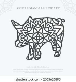 Animal Mandala. Vintage decorative elements. Oriental pattern, vector illustration.