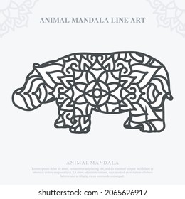 Mandala animal. Elementos decorativos de época. Patrón oriental, ilustración vectorial.