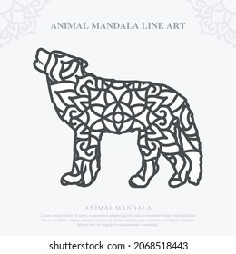 Animal Mandala. Vintage decorative elements. Oriental pattern, vector illustration.