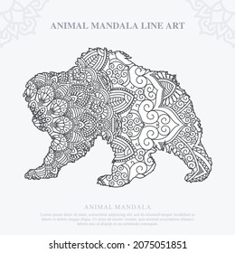 Animal Mandala. Vintage decorative elements. Oriental pattern, vector illustration.