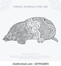 Animal Mandala. Vintage decorative elements. Oriental pattern, vector illustration.