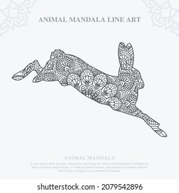 Animal Mandala. Vintage decorative elements. Oriental pattern, vector illustration.