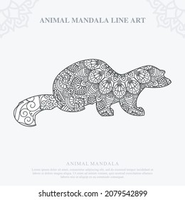 Animal Mandala. Vintage decorative elements. Oriental pattern, vector illustration.