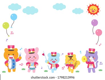 Animal marching band Character Frame