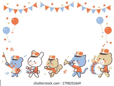 Animal marching band Marching Character Frame / Four Colors