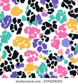 Animal mark rendered in vibrant pastel colors on a white background. animal skin vector illustration. Watercolor print in rustic vintage style, textile or wallpapers.
