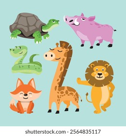 Animal mascot design. Animal vector pack.