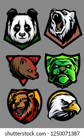 Animal mascot heads designs.