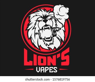 Animal Mascot Lion Vapes illustration Logo Brand