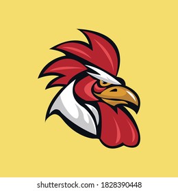 animal mascot logo design. chicken vector. chicken mascot logo design. rooster poltry