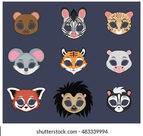 Animal mask set 2 for Halloween and various festivities