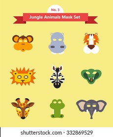 animal mask set- jungle animals- set no. 3