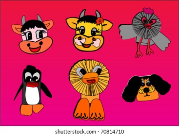 Animal masks - vector