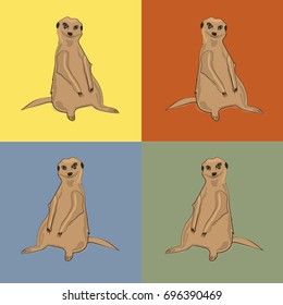 animal meerkats vector