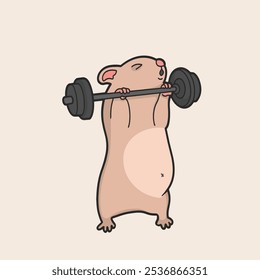 Animal Memes Gym Bro Sticker Vector Illustration 